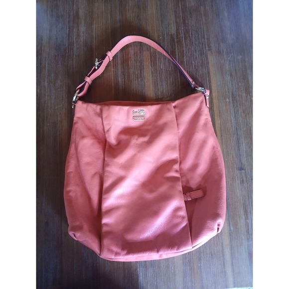 COACH Isabelle Leather Purse Shoulder bag‎ Coral J1275-21224 Bucket Tote Boho - Picture 2 of 13